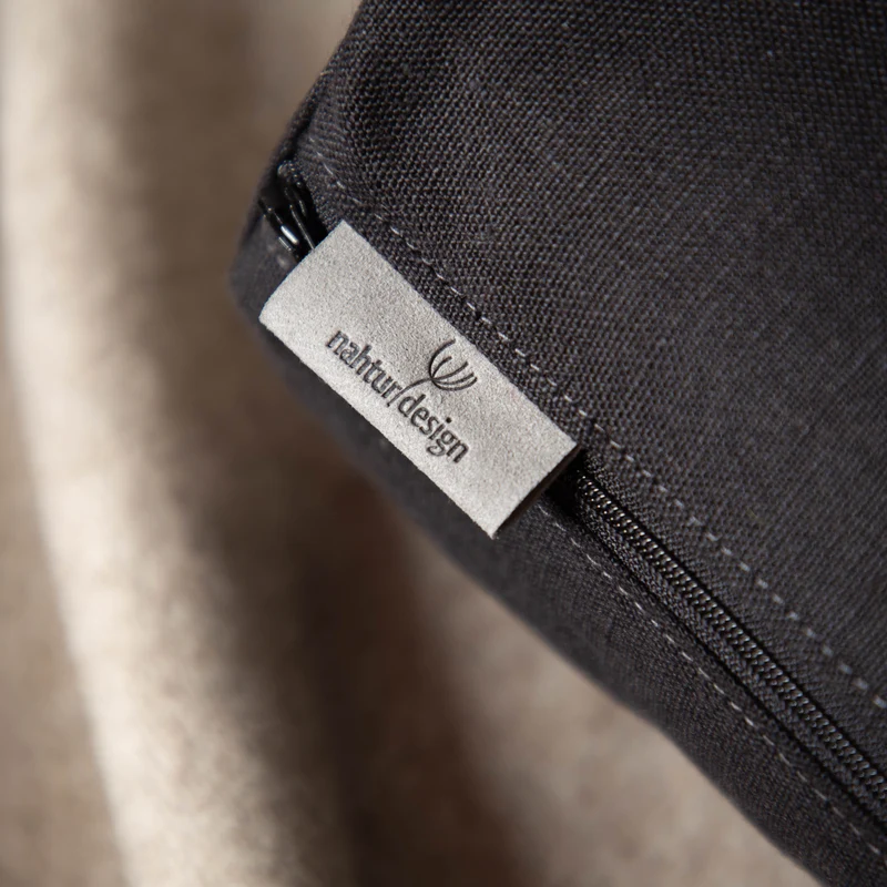 Nackenrolle aus Bioleinen-Denim | Naturfüllung