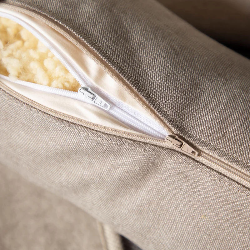 Nackenrolle aus Bioleinen-Denim | Naturfüllung