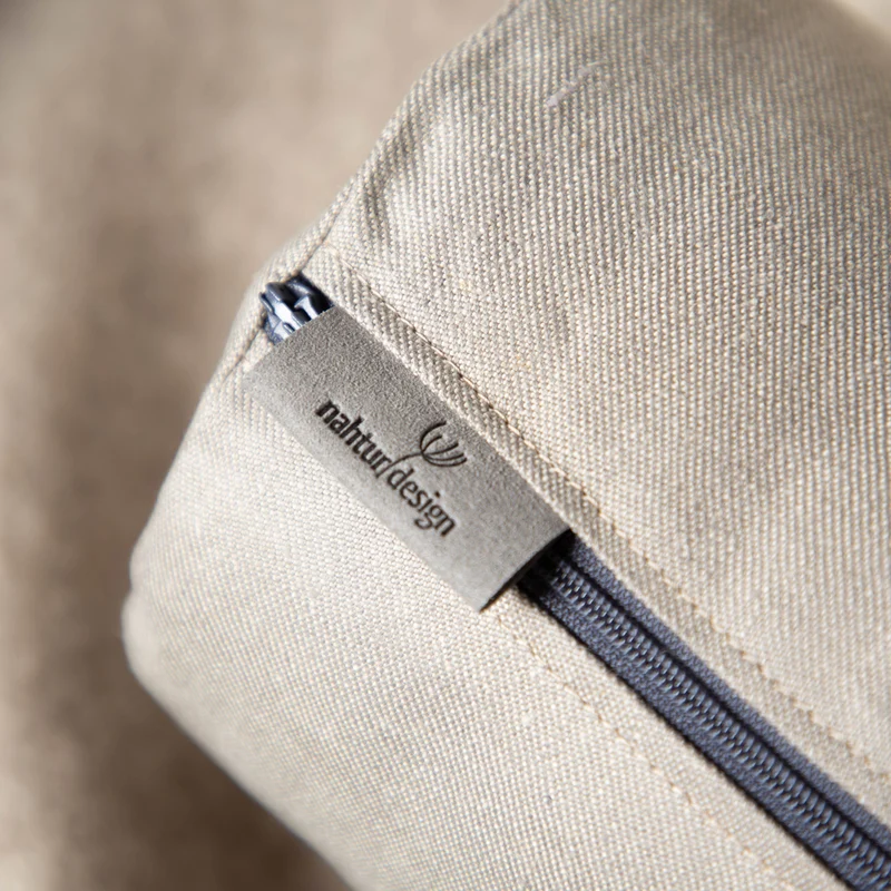 Nackenrolle aus Bioleinen-Denim | Naturfüllung