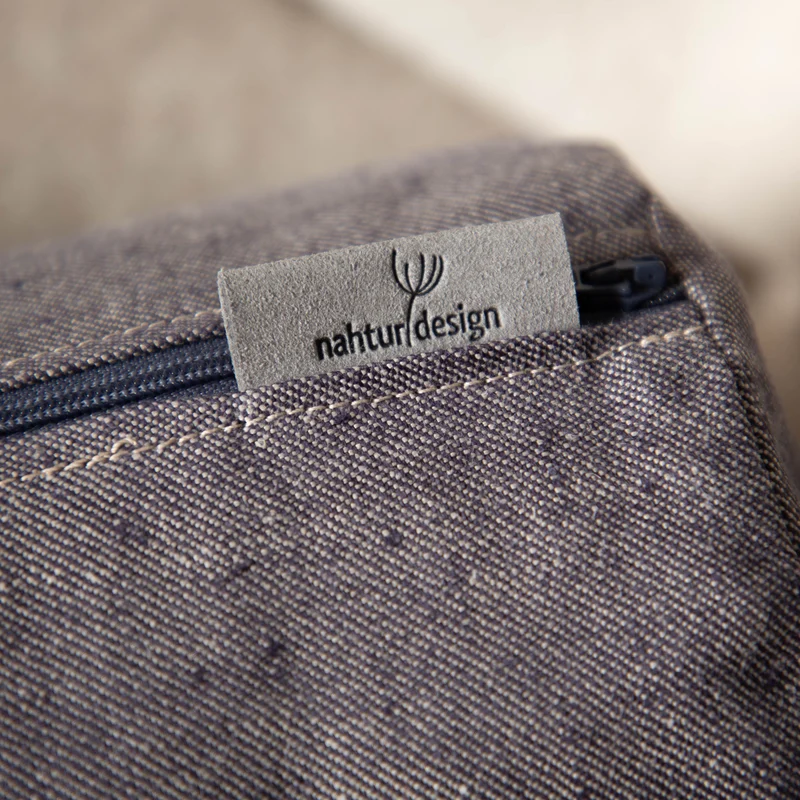 Nackenrolle aus Bioleinen-Denim | Naturfüllung
