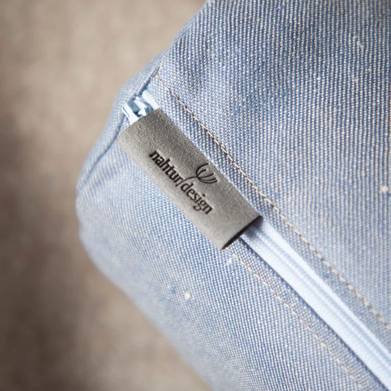 Nackenrolle aus Bioleinen-Denim | Naturfüllung