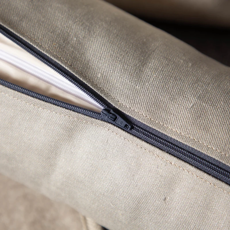 Nackenrolle aus Bioleinen-Denim | Naturfüllung