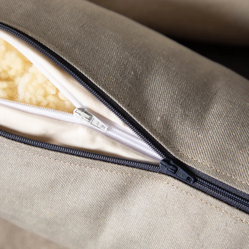 Nackenrolle aus Bioleinen-Denim | Naturfüllung