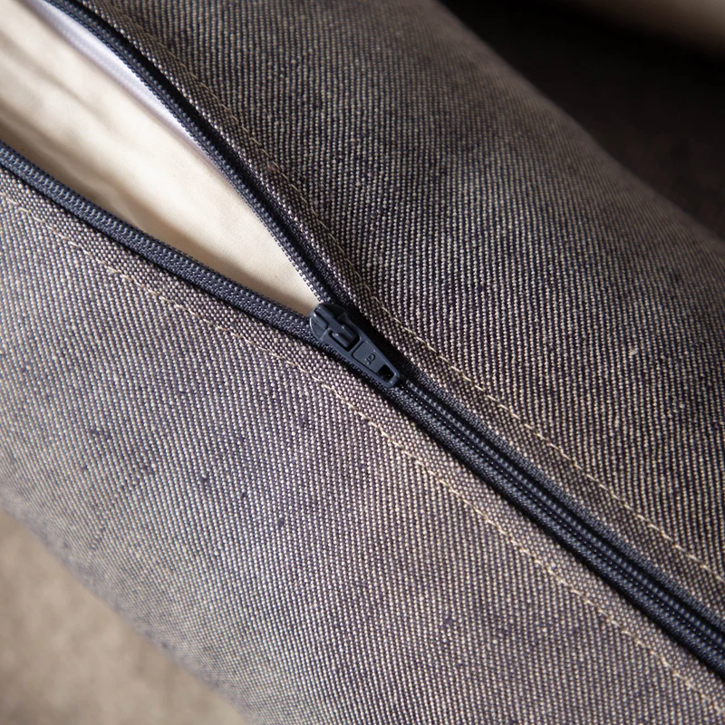 Nackenrolle aus Bioleinen-Denim | Naturfüllung