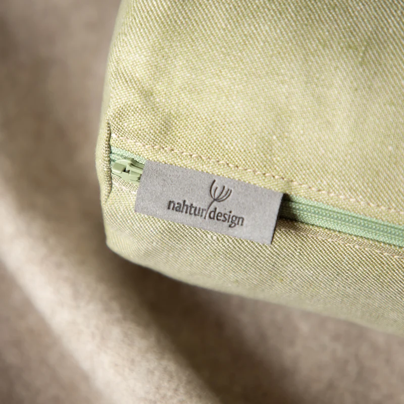 Nackenrolle aus Bioleinen-Denim | Naturfüllung
