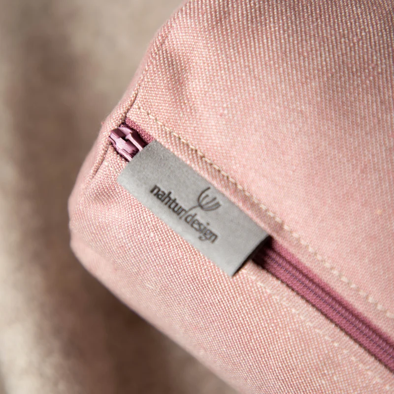 Nackenrolle aus Bioleinen-Denim | Naturfüllung