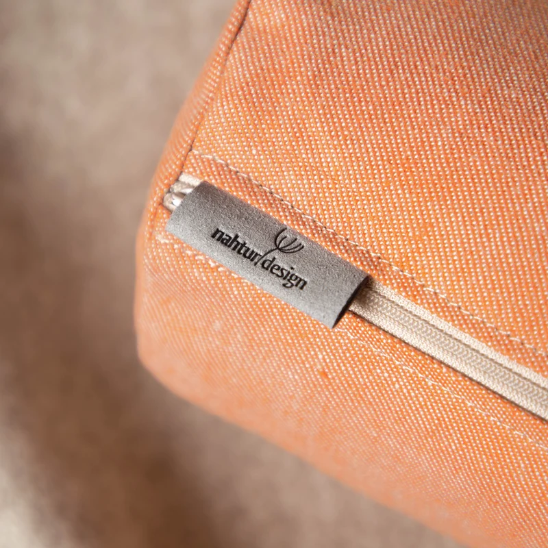 Nackenrolle aus Bioleinen-Denim | Naturfüllung