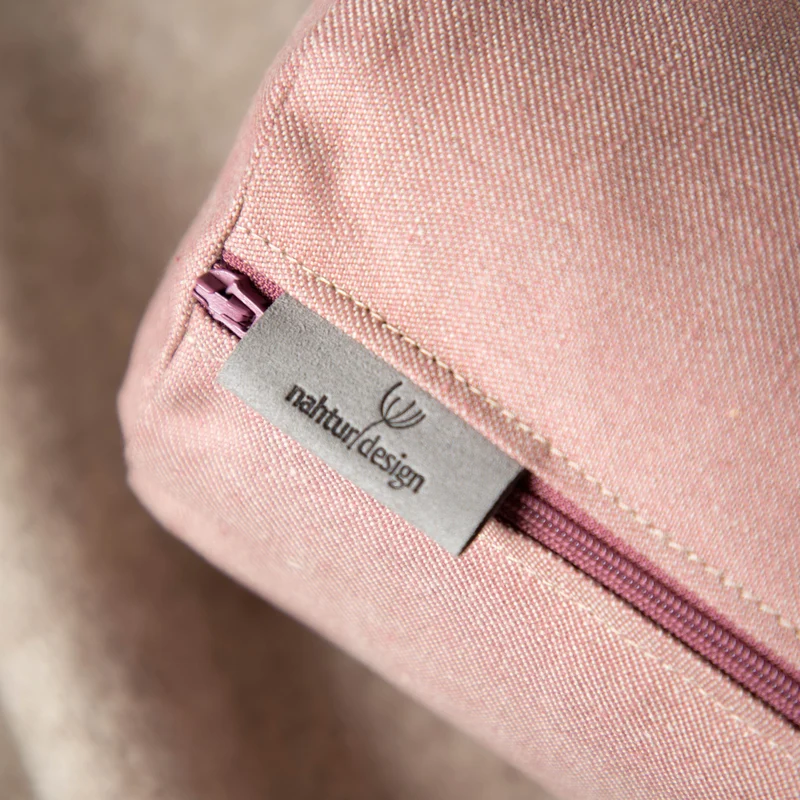 Nackenrolle aus Bioleinen-Denim | Naturfüllung