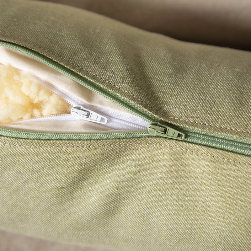 Nackenrolle aus Bioleinen-Denim | Naturfüllung