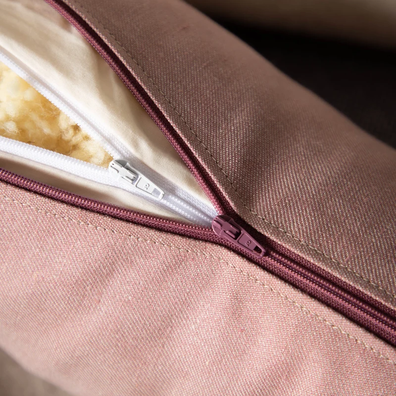 Nackenrolle aus Bioleinen-Denim | Naturfüllung