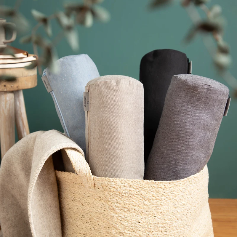 Bezug für Nackenrolle | Bioleinen-Denim