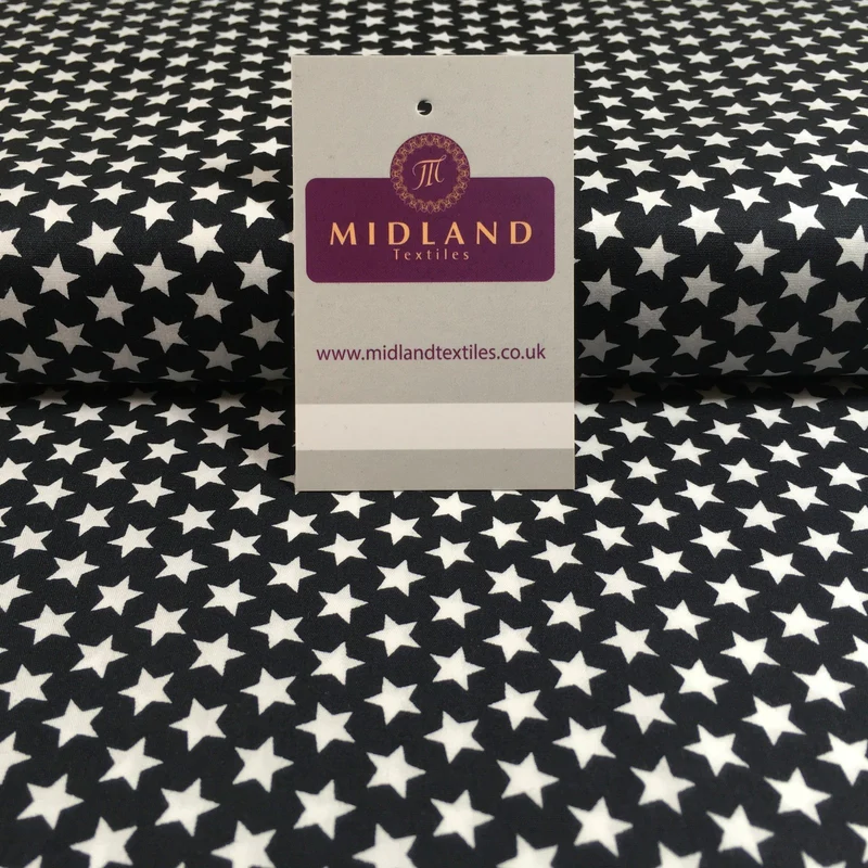 Black and White printed 100% Cotton Poplin Craft fabric 45" M733 Mtex