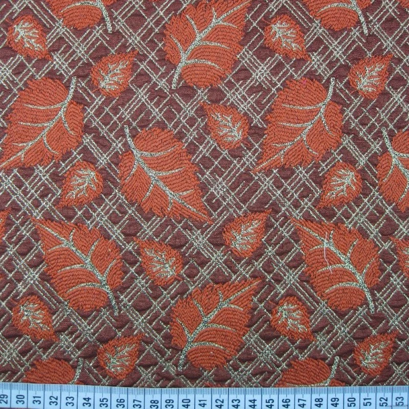 £7.50 Indian Gold Metallic leaf brocade waistcoat, jacket fabric 58" M709