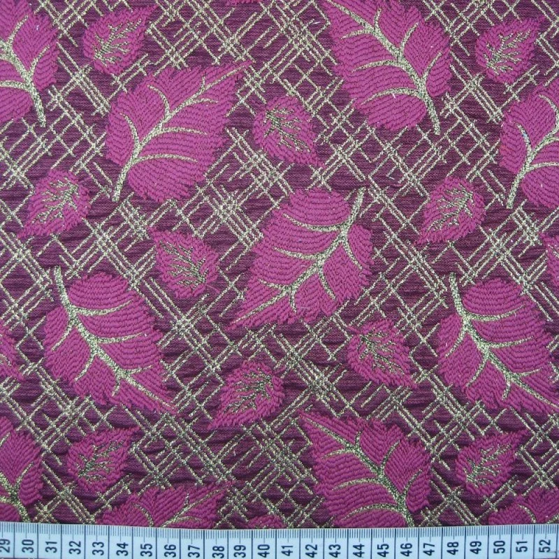 £7.50 Indian Gold Metallic leaf brocade waistcoat, jacket fabric 58" M709