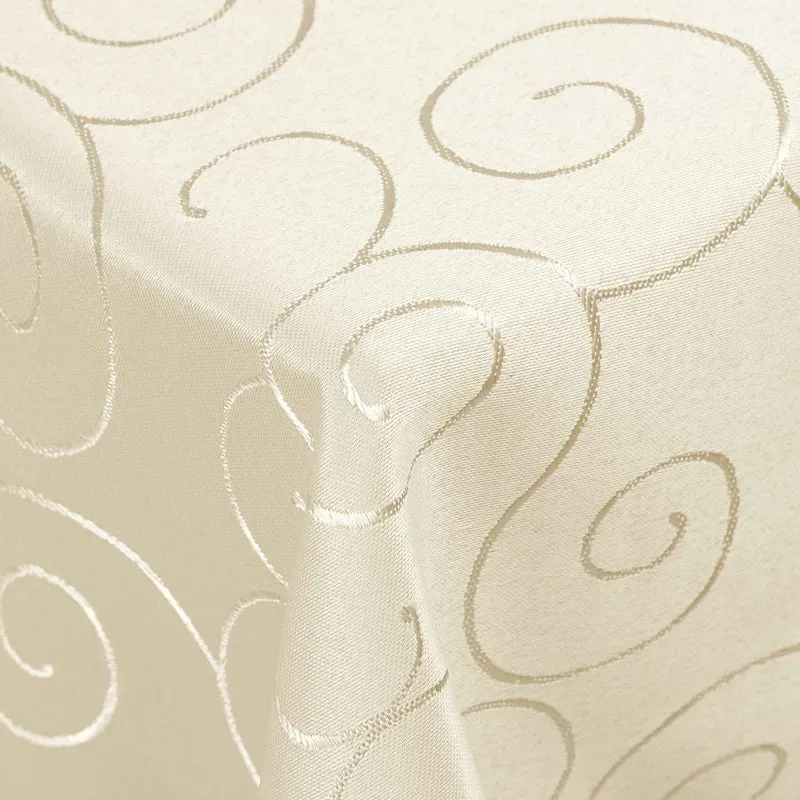 Kringel Ornamente Tischdecke Champagner eckig