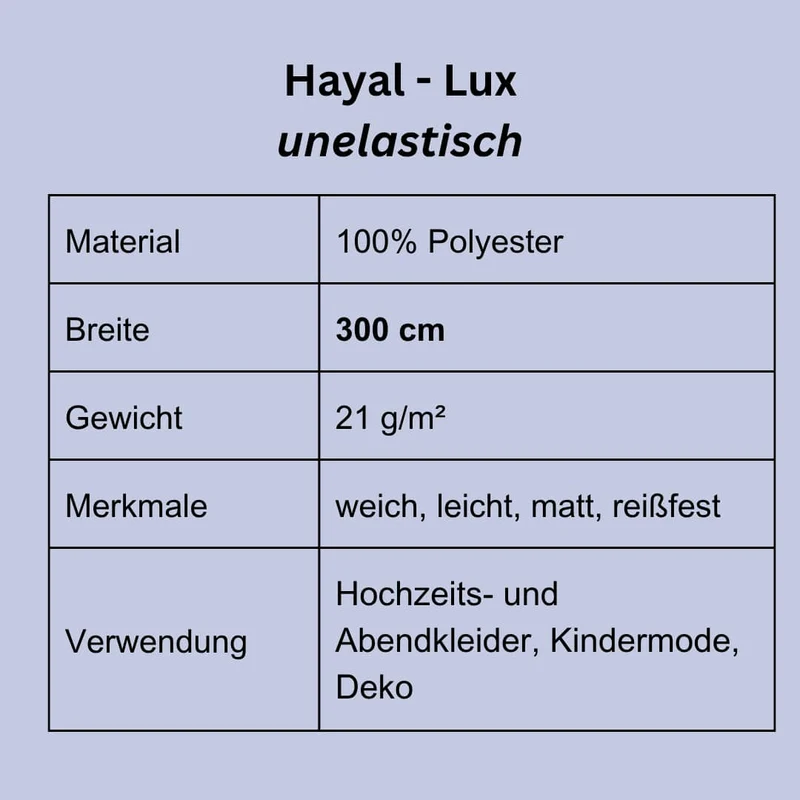 Tüll Stoff Meterware 300 cm breit – reißfest, matt & hochwertig für Kleider & Deko
