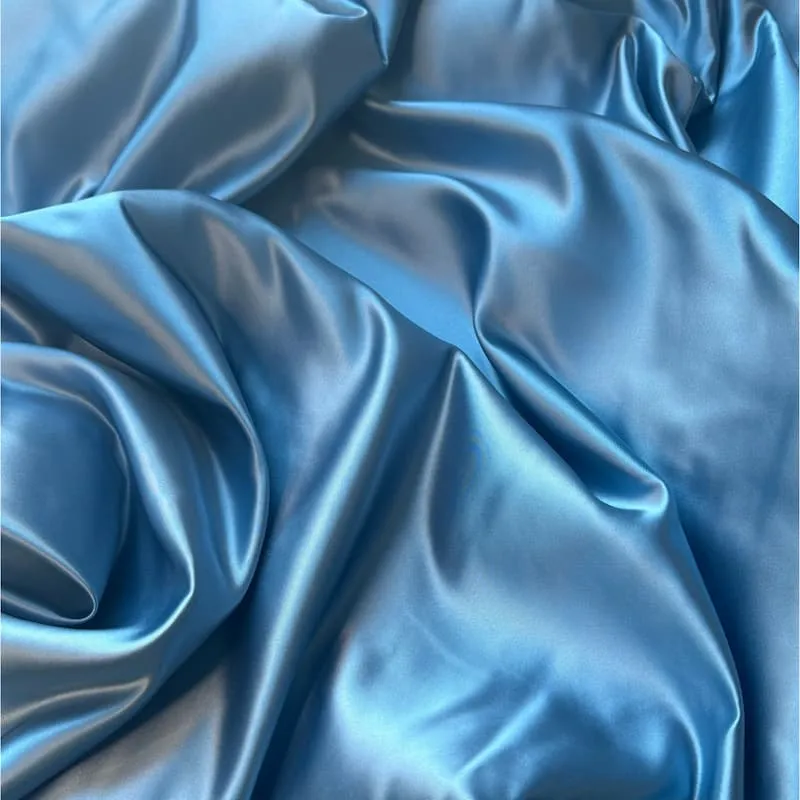Satin Stoff Meterware – formstabil & hochwertig (Petrol, Blau-Grau, Türkis)