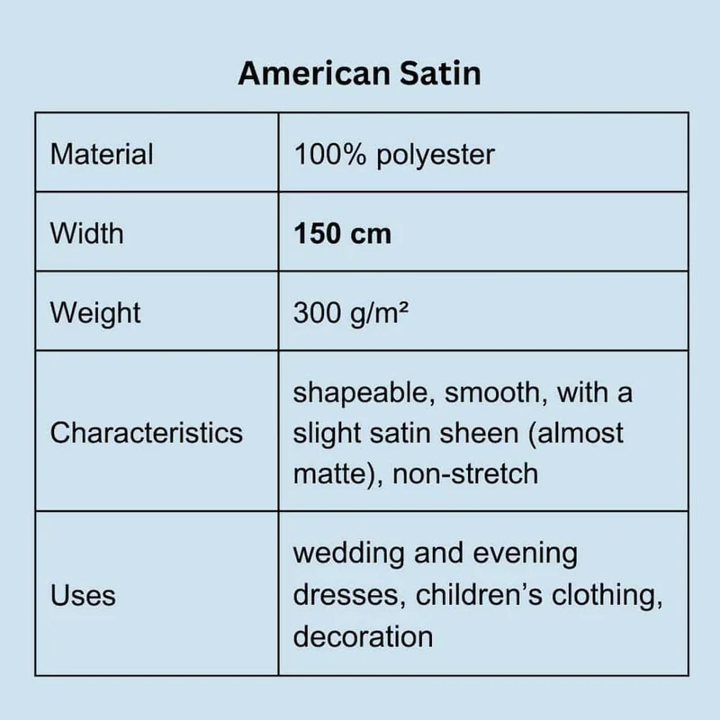 Satin Stoff Meterware – formstabil & leicht matt (für Kleider & Korsetts)