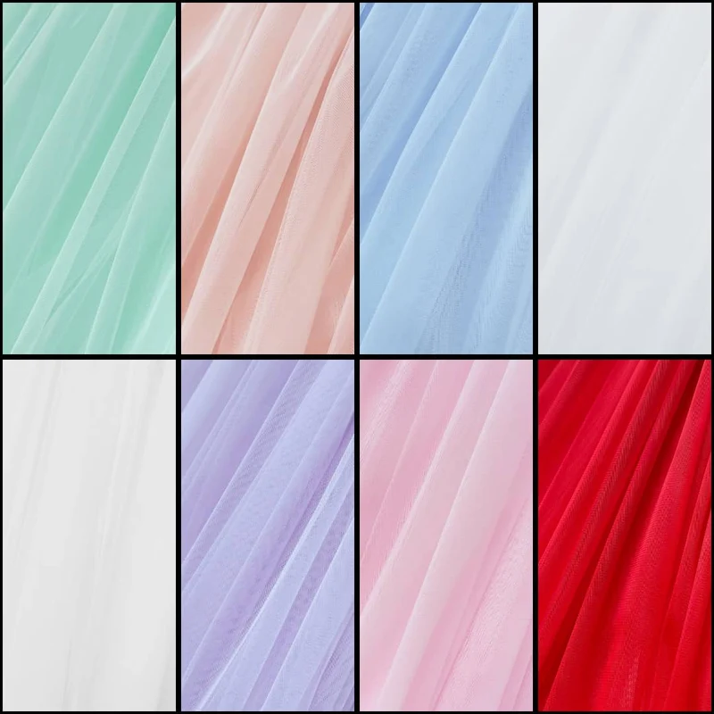 Tüll Stoff Meterware 300 cm breit – weich, matt & elastisch für Kleider & Deko