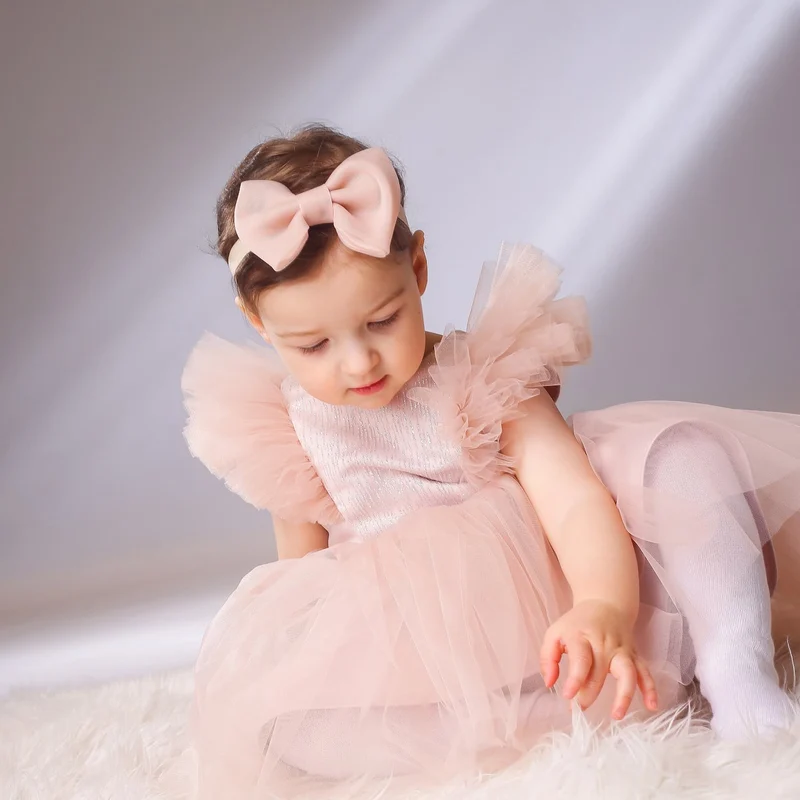 Tüll Haarschleife für Babys & Kleinkinder – elastisches Haarband