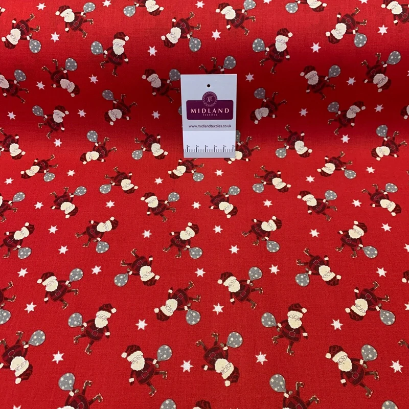 Christmas Xmas 100% Cotton Prints fabric 150cm wide M1500 Mtex