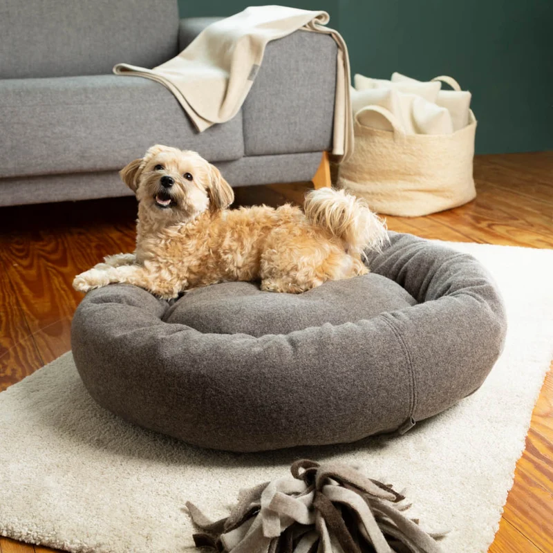 Hundedonut aus Loden | 100 % Schurwolle | Naturfüllungen
