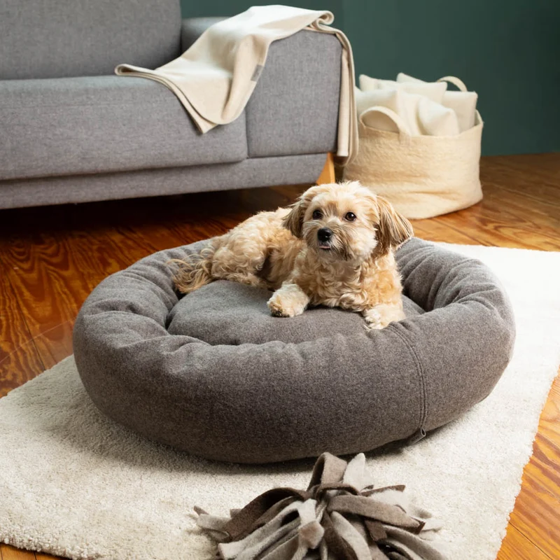 Hundedonut aus Loden | 100 % Schurwolle | Naturfüllungen