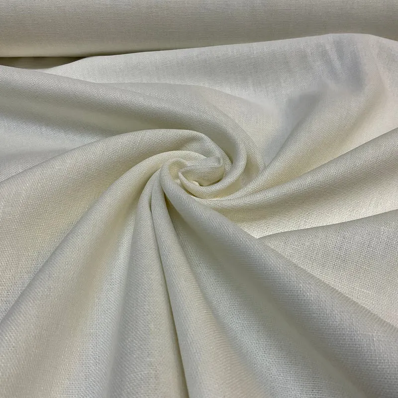 Plain Off White Linen Viscose Fabric – Blend for Dressmaking, Crafts & Home Décor 137cm wide M2043
