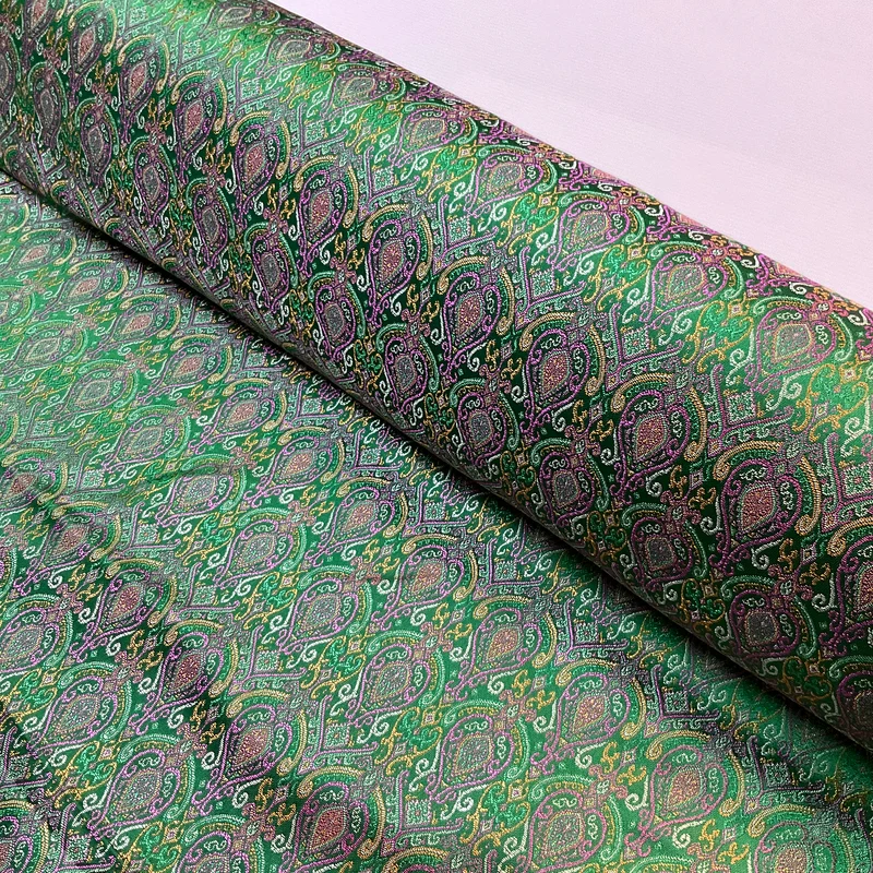 Paisley faux thai silk chinese oriental broacde 112cm wide fabric M2030