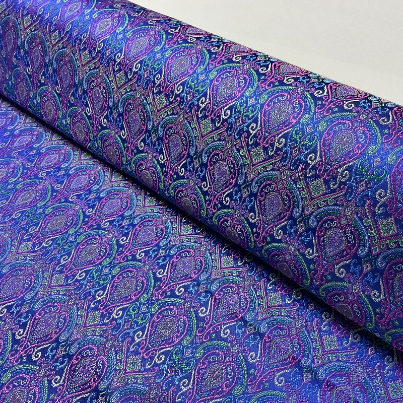 Paisley faux thai silk chinese oriental broacde 112cm wide fabric M2030