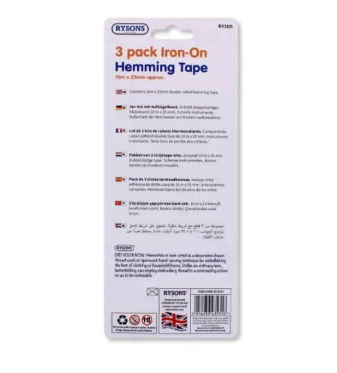 3pcs White double sided Hemming Tape M2038