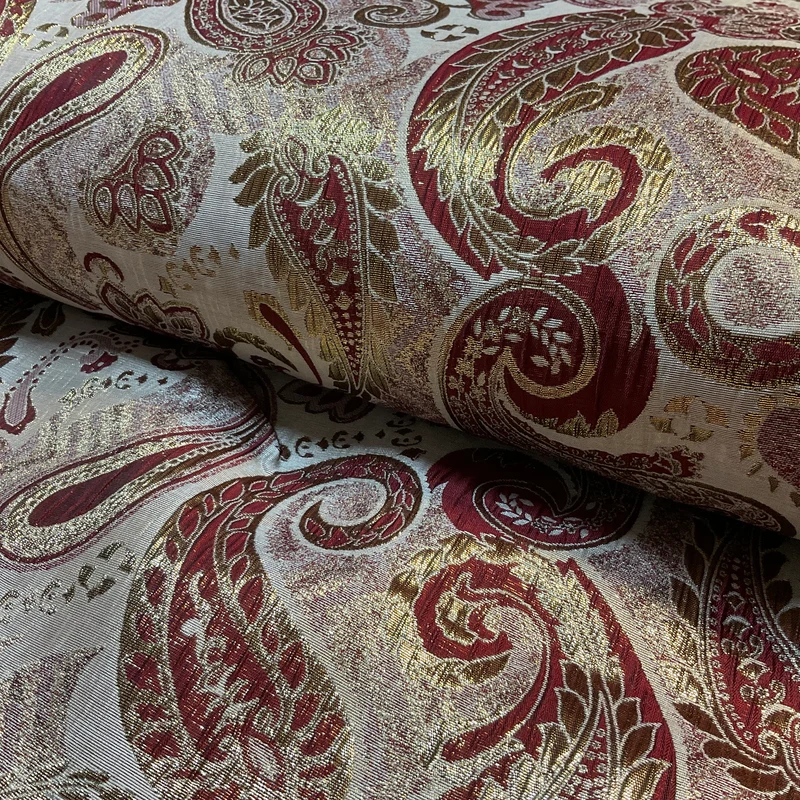 Large Gold bold Paisley wedding brocade waistcoat fabric 144cm wide M2039