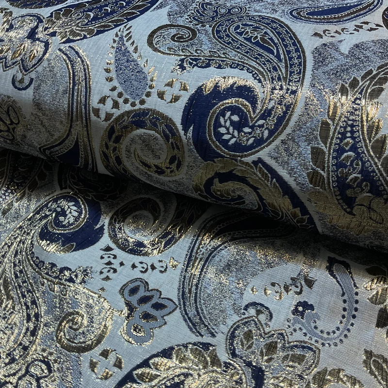 Large Gold bold Paisley wedding brocade waistcoat fabric 144cm wide M2039