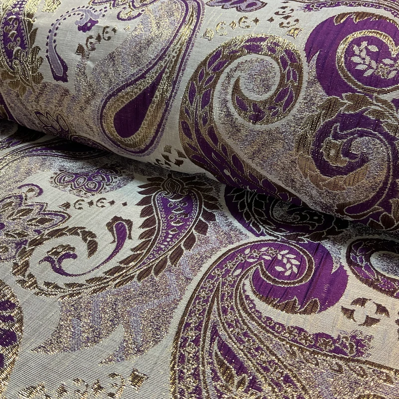 Large Gold bold Paisley wedding brocade waistcoat fabric 144cm wide M2039