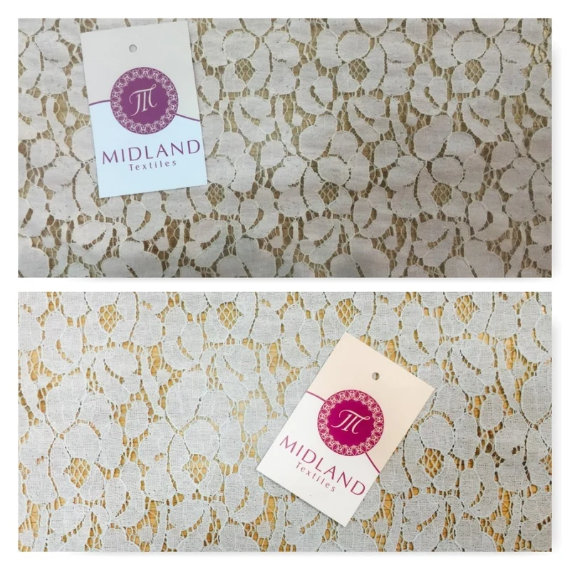 £4.99/m Soft Cotton Rich Lace fabric 58" M186-5 & 6 Mtex