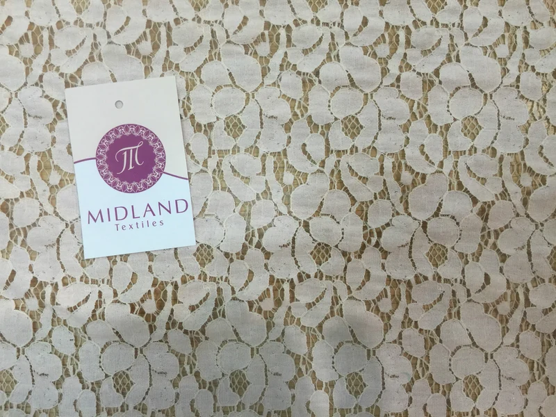 £4.99/m Soft Cotton Rich Lace fabric 58" M186-5 & 6 Mtex