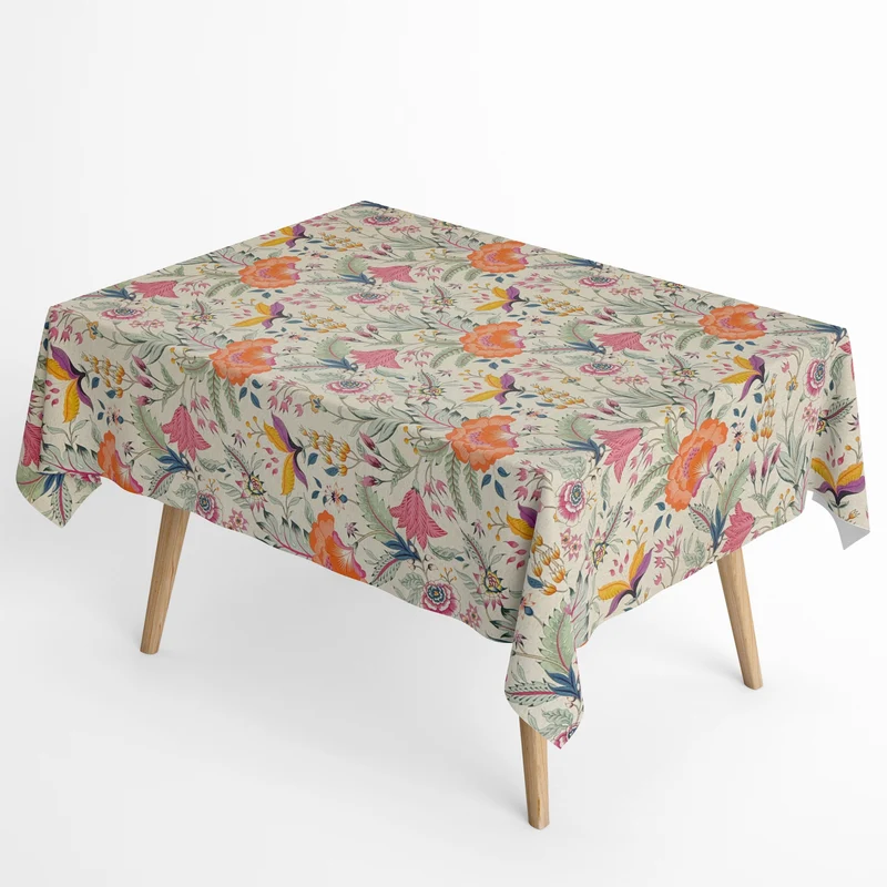 Jacquard Tischdecke beschichtete Baumwolle DP528 Blütenmeer Mohnblumen eckig rund oval