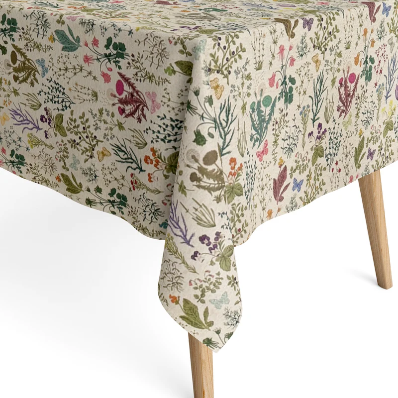 Jacquard Tischdecke beschichtete Baumwolle 160 cm Breite DP523 Gräser Pusteblumen eckig rund oval