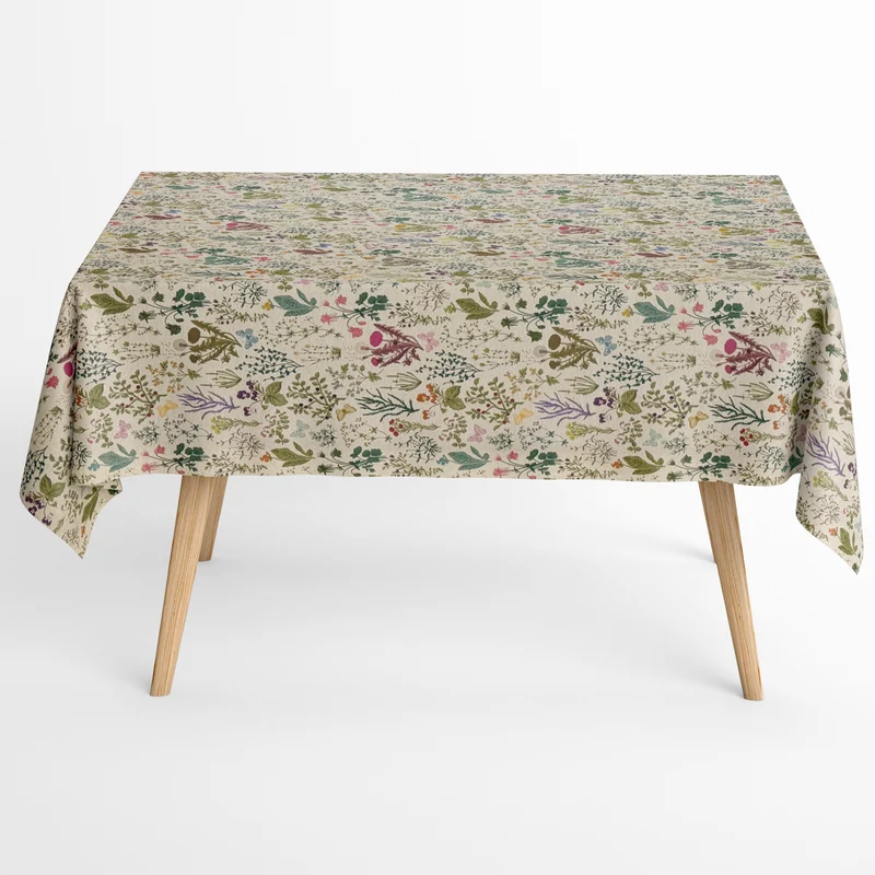 Jacquard Tischdecke beschichtete Baumwolle 160 cm Breite DP523 Gräser Pusteblumen eckig rund oval