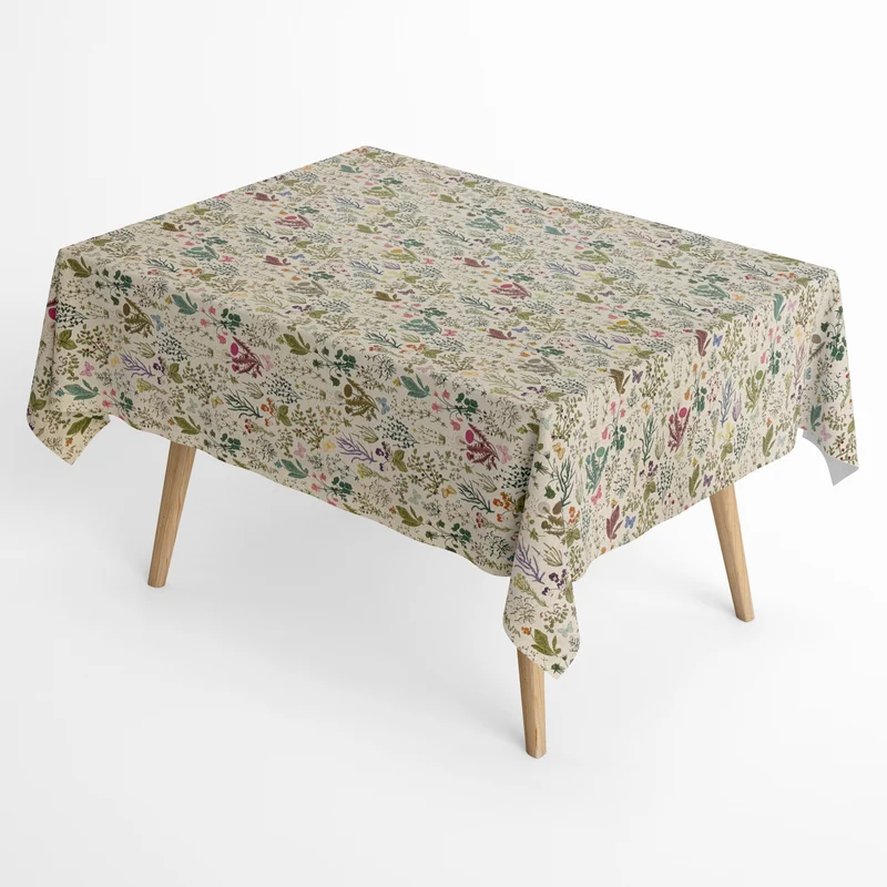Jacquard Tischdecke beschichtete Baumwolle DP523 Gräser Pusteblumen eckig rund oval