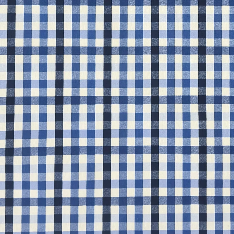 Jacquard Tischdecke aus beschichteter Baumwolle mit Fleckenschutz TRAVIS AZUL blau kariert eckig rund oval