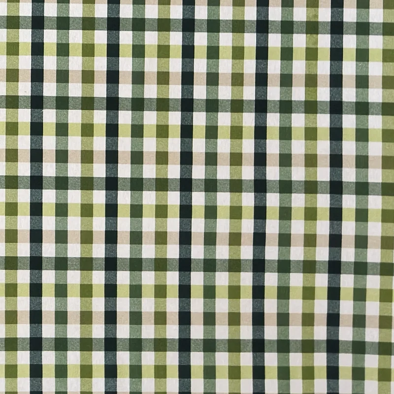 Jacquard Tischdecke aus beschichteter Baumwolle mit Fleckenschutz TRAVIS VERDE grün kariert eckig rund oval