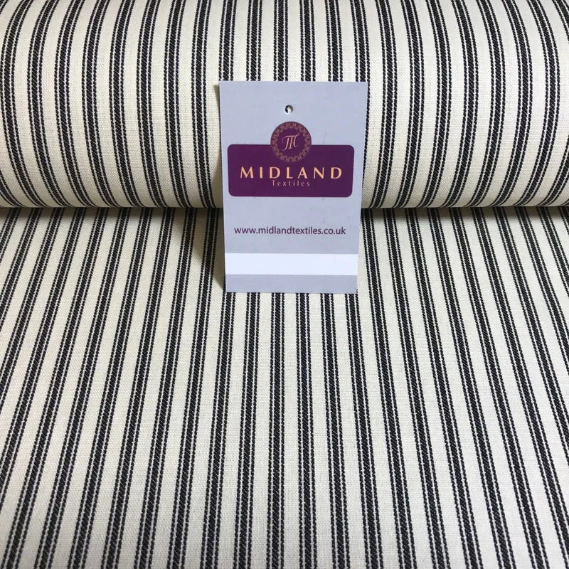 100% Cotton cream base canvas classic Striped Ticking with Matching canvas fabric 45" M757