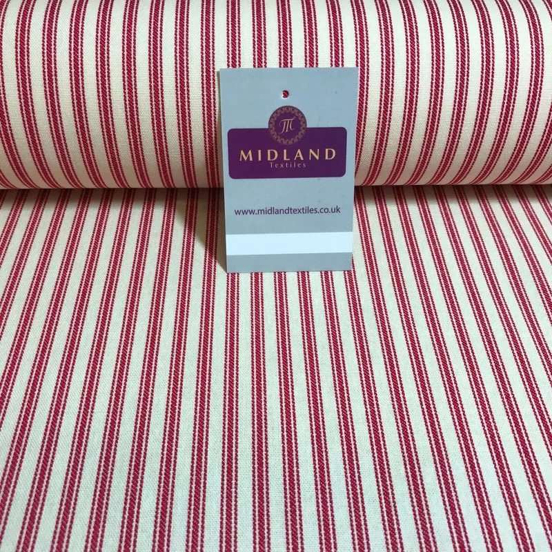 100% Cotton cream base canvas classic Striped Ticking with Matching canvas fabric 45" M757