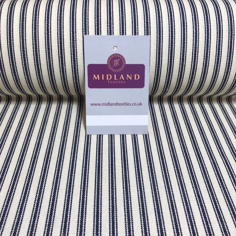 100% Cotton cream base canvas classic Striped Ticking with Matching canvas fabric 45" M757