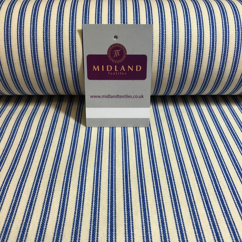 100% Cotton cream base canvas classic Striped Ticking with Matching canvas fabric 45" M757