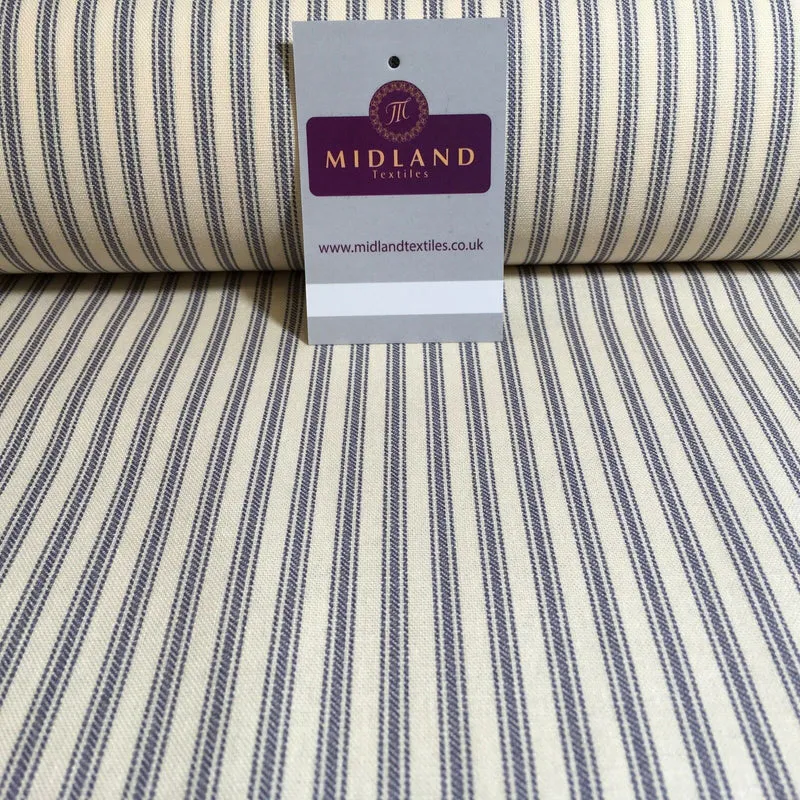 100% Cotton cream base canvas classic Striped Ticking with Matching canvas fabric 45" M757