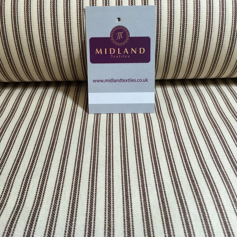100% Cotton cream base canvas classic Striped Ticking with Matching canvas fabric 45" M757