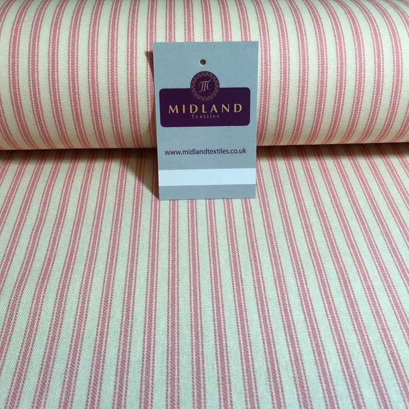 100% Cotton cream base canvas classic Striped Ticking with Matching canvas fabric 45" M757