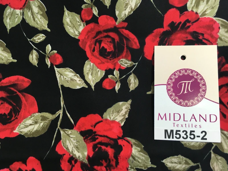 Vintage floral shabby chic rose printed 100% Cotton Poplin fabric 58" M535 Mtex